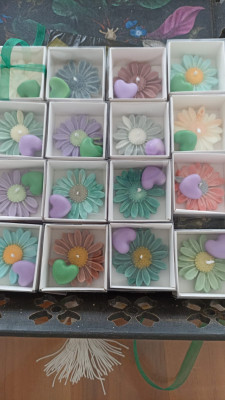 Çicek Desenli Kokulu Mum