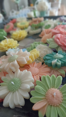 Çicek Desenli Kokulu Mum